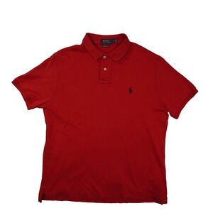 Polo Ralph Lauren Custom Slim Fit Short Sleeve Polo Shirt Men's Large Red Preppy